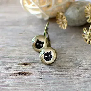 Black Cat Earrings