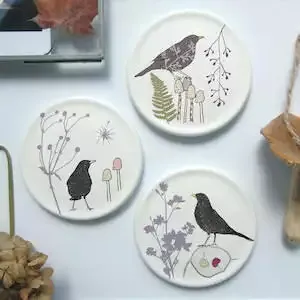 Botanical Bird Mini Wall Plates
