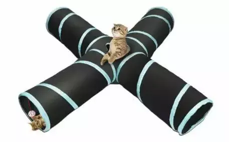 Cat Tunnel Pet Toy Tunnel 4 Way Collapsible Cat Tube