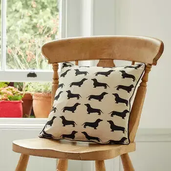 Dachshund Print Cotton Cushion