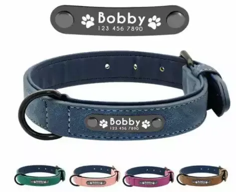 Didog Soft Leather Padded Custom Dog Collar