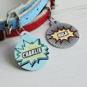 Personalised Comic Pet Tag
