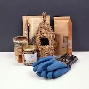Small Bird House And Nesting Materials Set