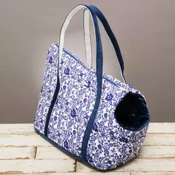 The Richmond Blue And White Floral Dog Carrier