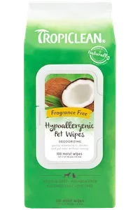 Tropiclean Hypoallergenic Deodorising Pet Wipes