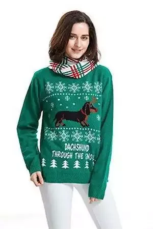 'Dachshund Through The Snow' Festive Jumper