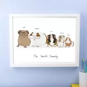 Personalised Family Guinea Pig Print
